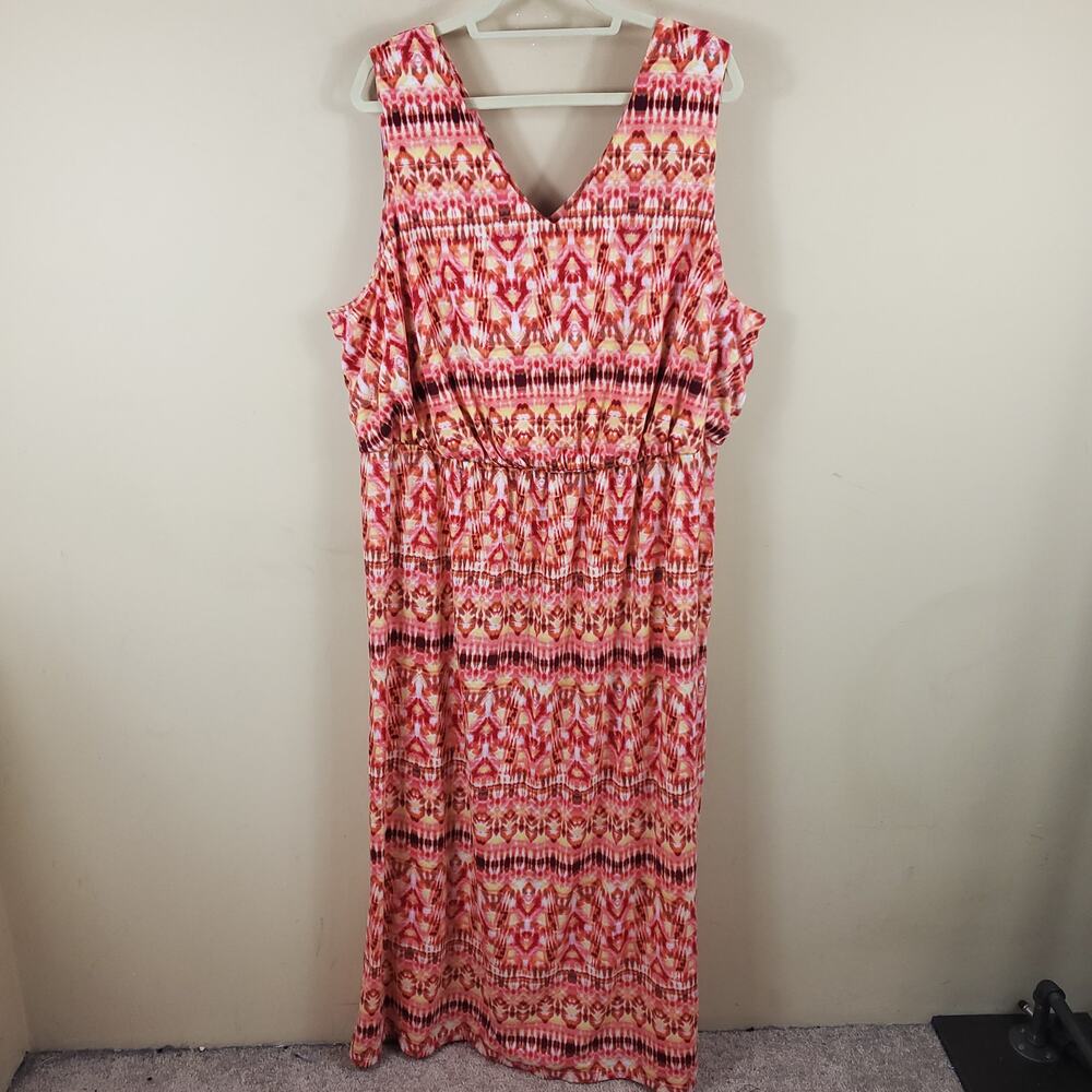 Faded Glory Geometric Print Sleeveless Maxi Dress Size 4X
